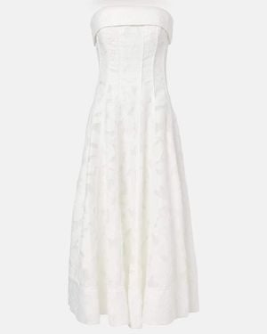 Jonathan Simkhai Imogen Jacquard Bustier Dress - White