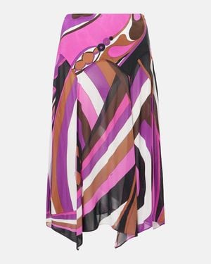 PUCCI Iride Viscose Printed Midi Skirt - Pink