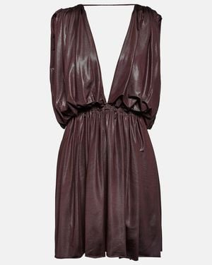 Rick Owens Lilies Pleated Jersey Minidress - Purple