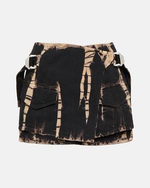 Dion Lee Minirock Aus Denim - Schwarz