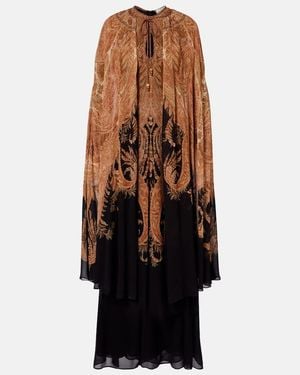 Zimmermann Hypnotic Caped Maxi Dress - Brown