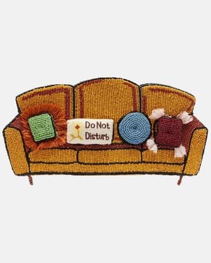 STAUD Couch Beaded Clutch - Brown