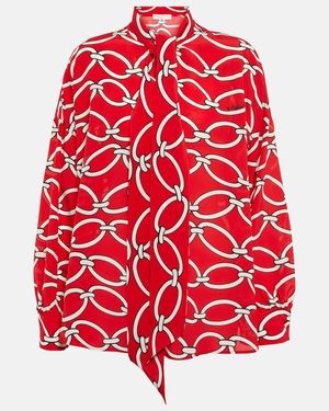 Valentino Chain 1967 Silk Blouse - Red