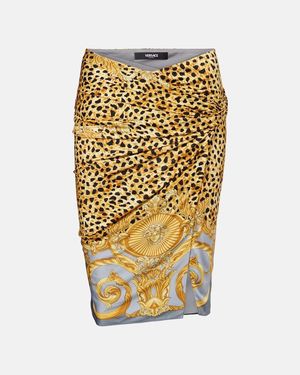 Versace Bedruckter Minirock Aus Jersey - Mehrfarbig