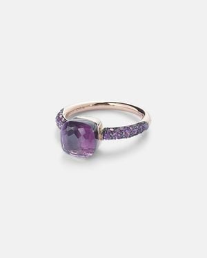 Pomellato Ring Nudo Petit Aus 18Kt Rose- Und Weissgold Mit Amethyst Und Jade - Weiß