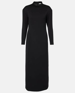The Row Arno Wool Maxi Dress - Black