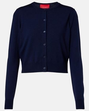 Carolina Herrera Cropped-Cardigan Aus Wolle - Blau