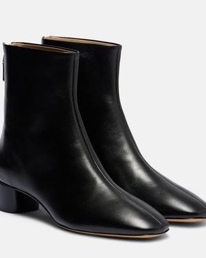 Le Monde Beryl Carole Leather Ankle Boots - Black