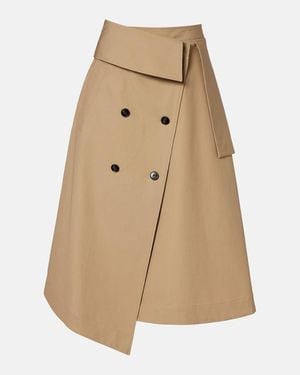 Rohe Asymmetric Cotton Canvas Midi Skirt - Natural