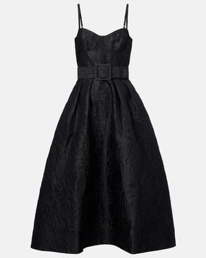 Rebecca Vallance Petra Belted Jacquard Bustier Dress - Black