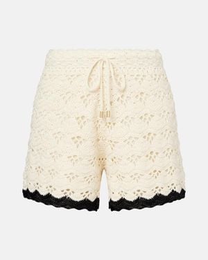 Zimmermann Rhiannon Crochet Cotton Shorts - Natural