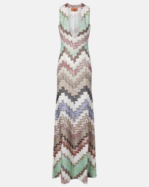 Missoni Zigzag Lame Maxi Dress - White