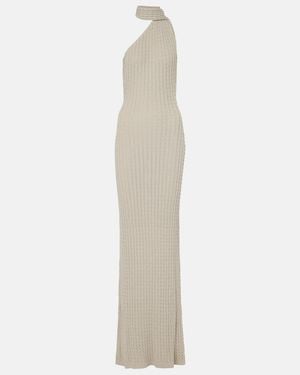 AYA MUSE Atria Cable-Knit Cotton-Blend Maxi Dress - White
