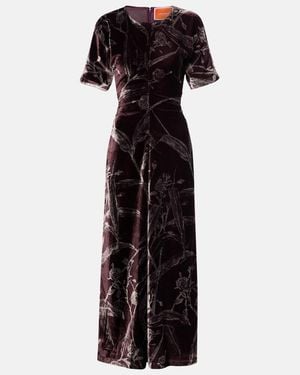 La DoubleJ Angelica Printed Satin Midi Dress - Black