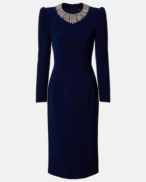 Jenny Packham Verziertes Midikleid Cora - Blau