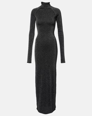 SIR. Lame Turtleneck Maxi Dress - Black