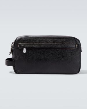 Brunello Cucinelli Leather Toiletry Bag - Black