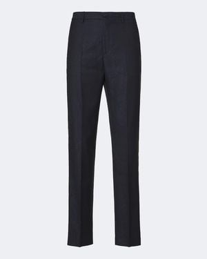Etro Jacquard Virgin Wool Straight Pants - Blue