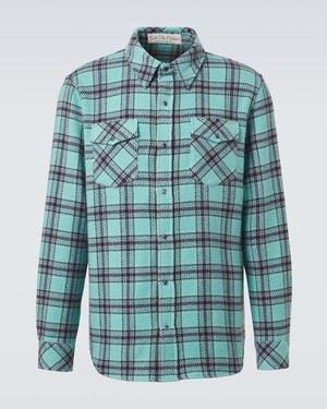 God's True Cashmere Plaid Cashmere Shirt With Amethyst - Blue