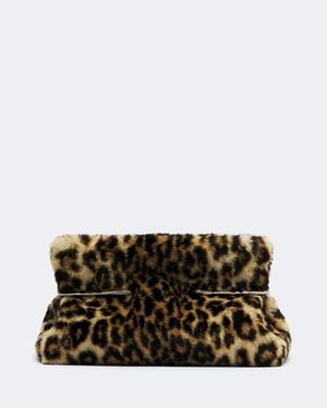 Givenchy Pinch Soft Leopard-Print Clutch - Black