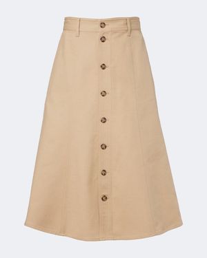 Polo Ralph Lauren Midirock Aus Einem Baumwoll- Und Wollgemisch - Natur