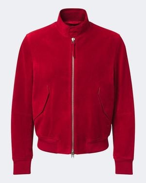 Tom Ford Harrington Suede Jacket - Red