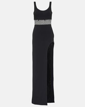 David Koma Crystal-embellished Crepe Gown - Black