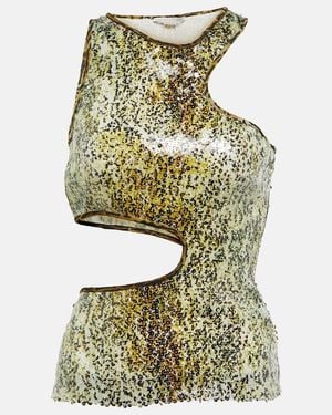 Stella McCartney Sequined Cutout Tank Top - Green