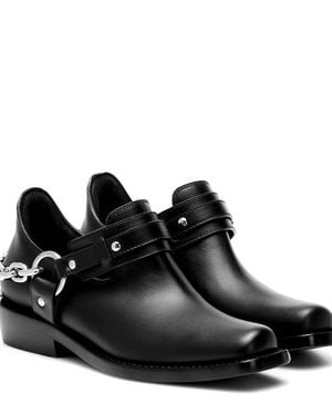 Rabanne Moto Leather Ankle Boots - Black