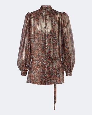 Valentino Bluse Aus Einem Seidengemisch - Braun