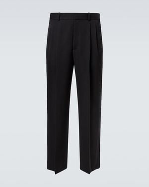 The Row Zev Virgin Wool Straight Trousers - Black