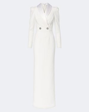 Rebecca Vallance Symphony Embellished Crepe Gown - White