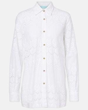 Melissa Odabash Orla Broderie Anglaise Cotton Shirt - White