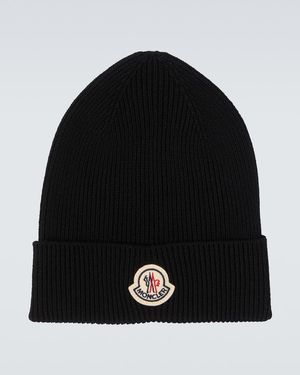 Moncler Muetze Aus Schurwolle - Schwarz
