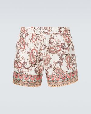 Etro Paisley Swim Trunks - Pink