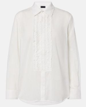Nili Lotan Nathael Ruffled Cotton Poplin Shirt - White