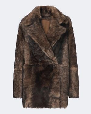 Arma Altina Reversible Shearling Peacoat - Brown