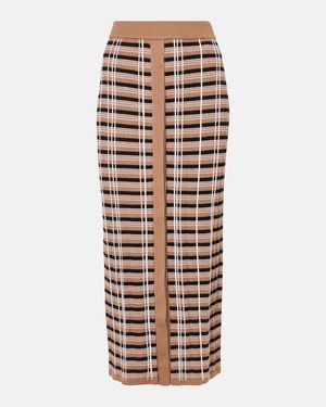 JOSEPH Checked Wool And Silk Maxi Skirt - Natural