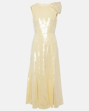 Roland Mouret Sequined Flared Midi Dress - Metallic