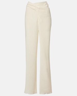 Magda Butrym High-Rise Wide-Leg Trousers - White