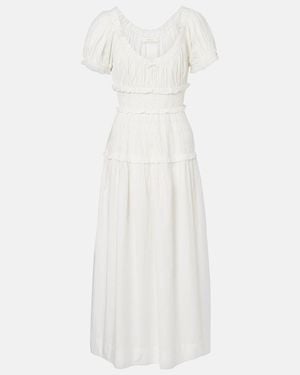 Doen Leanne Cotton Poplin Midi Dress - White