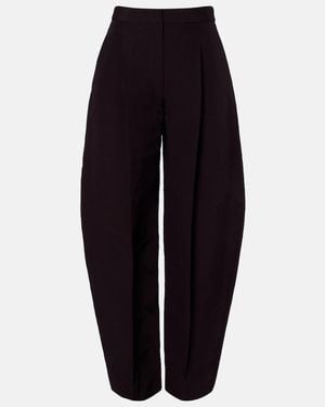 Alaïa Pantalones Barrel De Popelin - Azul