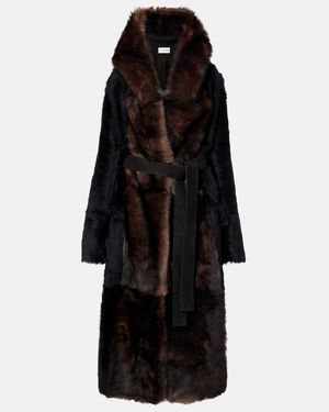 Altuzarra Geoff Shearling Wrap Coat - Black