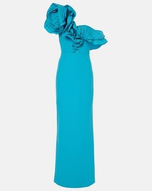 Rebecca Vallance Ella Ruffled One-Shoulder Gown - Blue