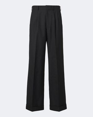 Junya Watanabe Pantalones Anchos De Lana - Negro