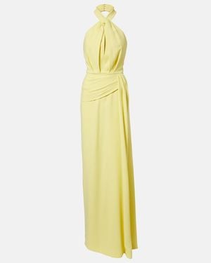 Elie Saab Halterneck Cady Gown - Metallic