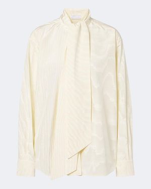 Stella McCartney Tie-Neck Moire Blouse - White