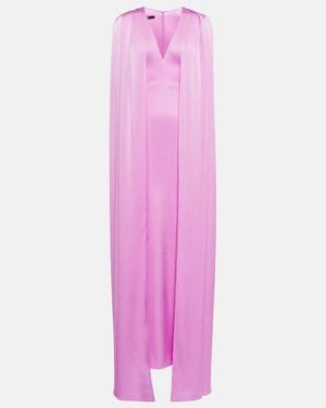 Alex Perry Hudson Cape-effect Satin-crepe Gown - Pink