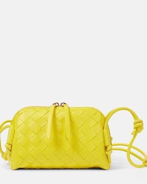 Bottega Veneta Concert Intrecciato Leather Shoulder Bag - Yellow
