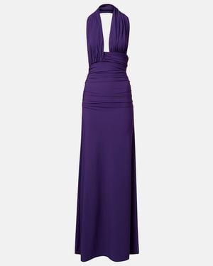 Christopher Esber Halterneck Open-Back Maxi Dress - Purple